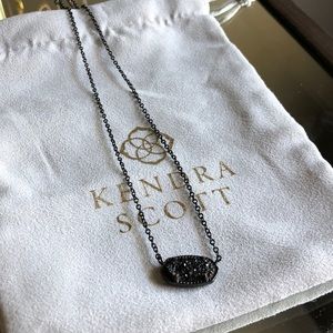 New Kendra Scott Black Druzy Elisa Necklace